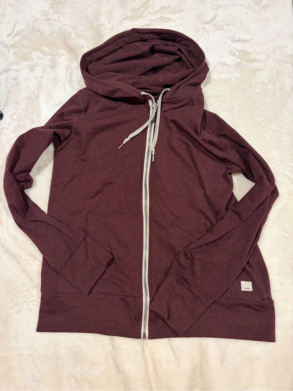 Women’s Vuori Maroon Zip Hoodie Jacket - Lightweight Hooded Top